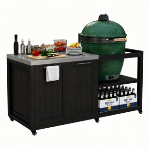 Backyard Smoker Cart With Detachable Table, Lockable Storage & All-Terrain Wheels - Ideal For Outdoor Smoking Parties