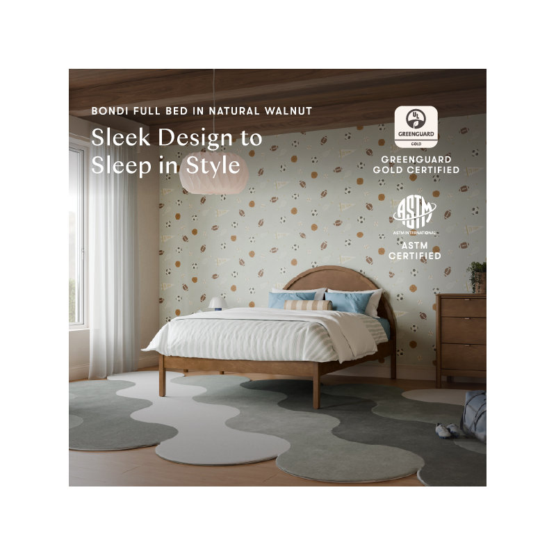 Bondi Full Bed, Natural Walnut, Full