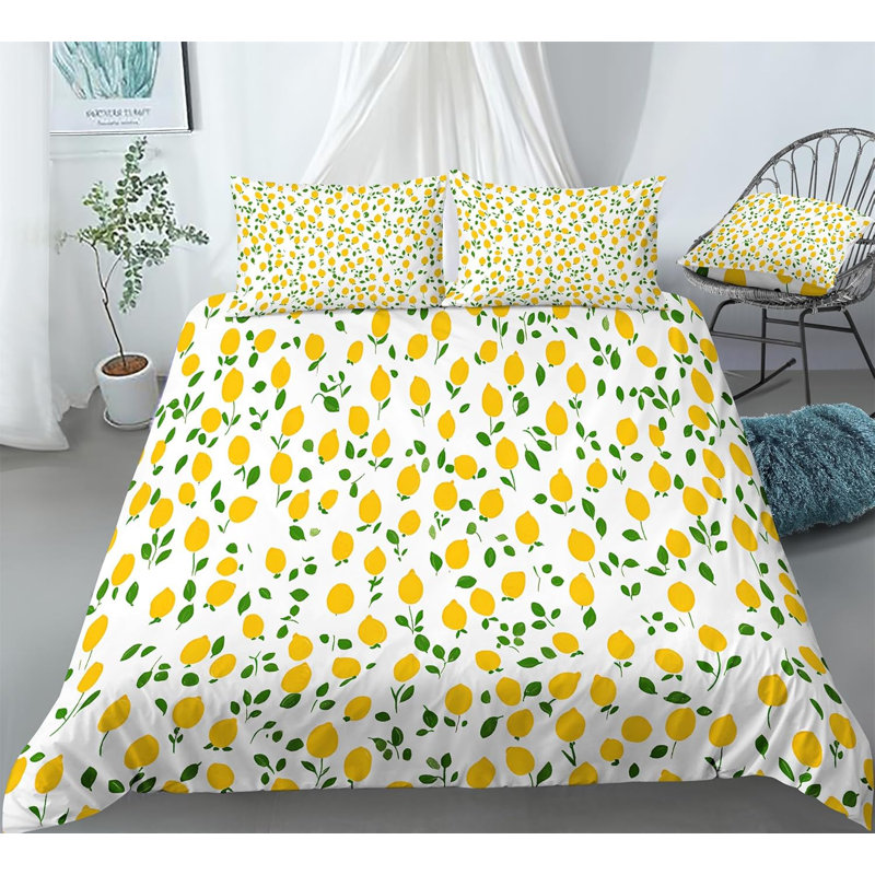 Summer Theme Lemon Prints Bed Sets