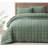 Square Stitch Embroidered Microfiber Quilt Set-88061301-88061302
