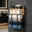 Metal Towel Rack with Storage Basket and Wood Shelf, Wall Mounted Towel Holder for Bathroom, Rolled Towel Storage Organizer for Small Bathroom, Rust Resistant Towel Shelf with Decorative Wooden Top