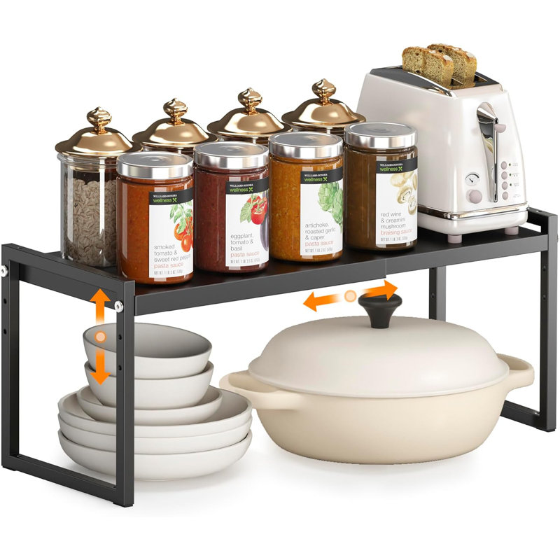 Organisateur de comptoir de cuisine extensible, Noir