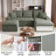 Ensemble fauteuil d'appoint et repose-pieds compressés, fauteuil moderne à assise profonde avec ressorts ensachés et coussin assorti, vert-134056477