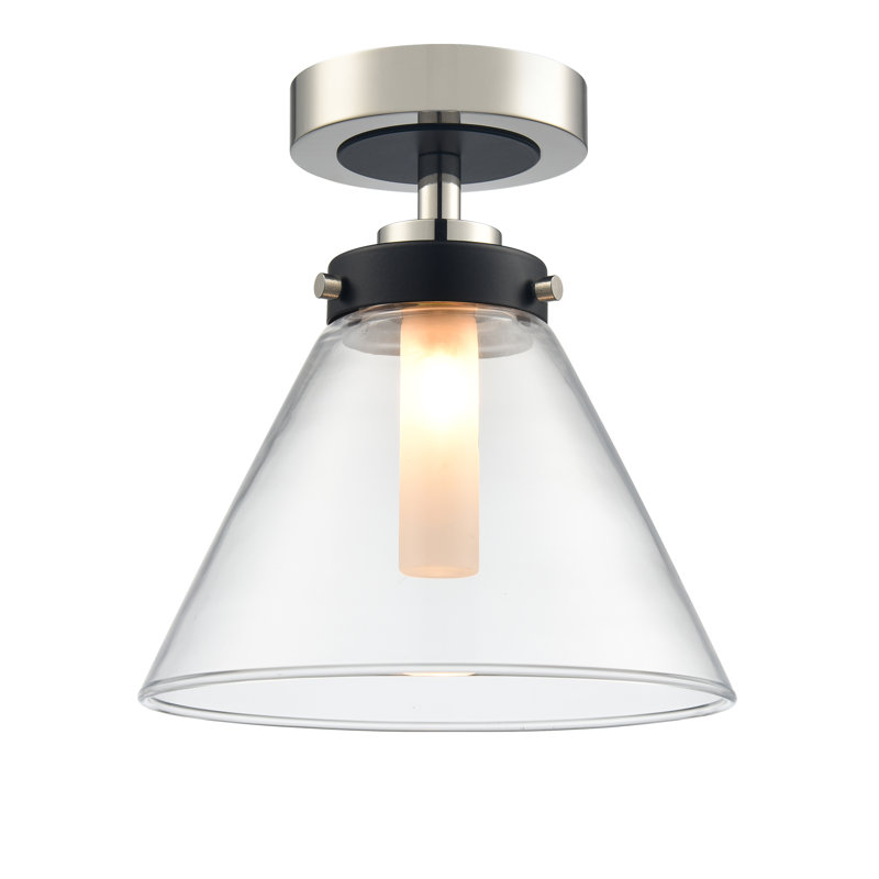 Sisilia Flush Mount, Black/Polished Nickel