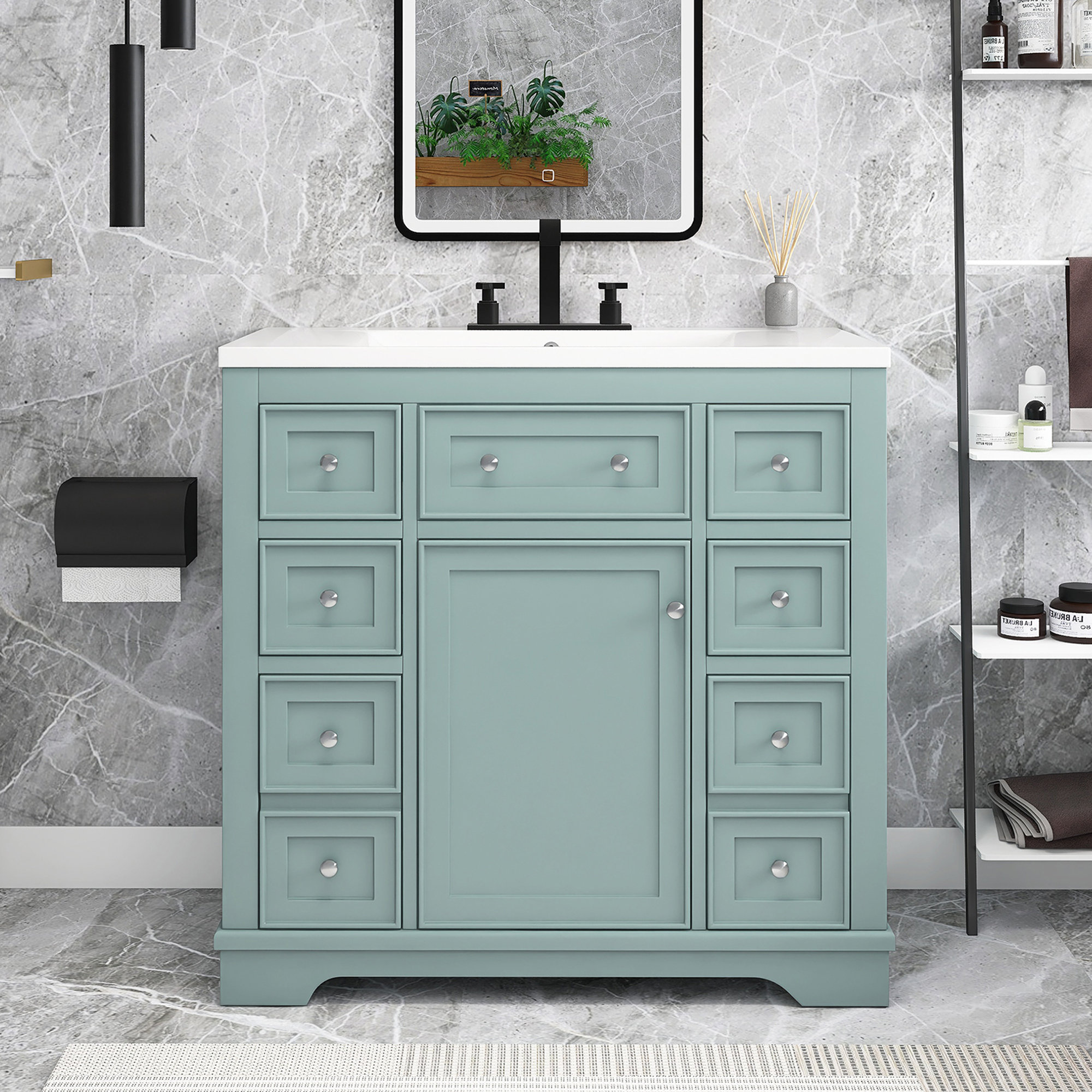 Winston Porter Matie 36'' Freestanding Single Bathroom Vanity with ...