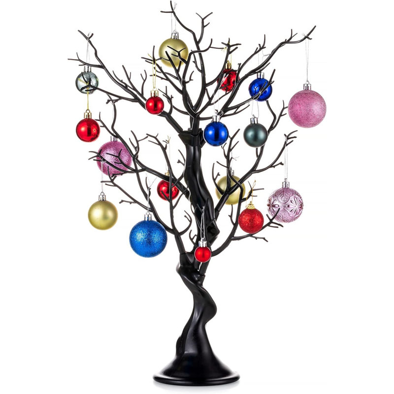 Small Artificial Tree For Table Centerpiece Black Fake Trees 1.9FT Faux Tree