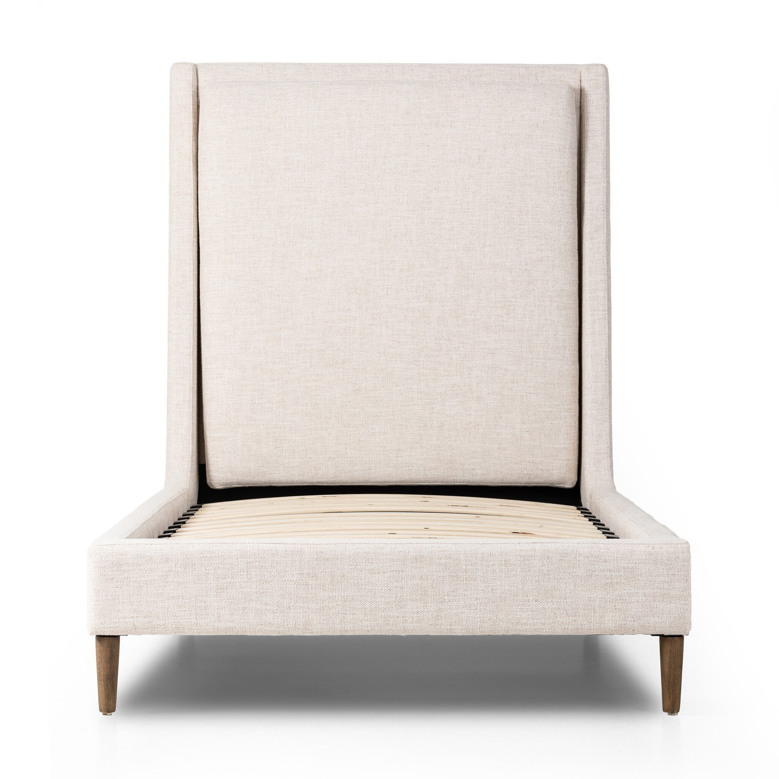 Aurelle Upholstered Wingback Bed, Dover Crescent, Twin