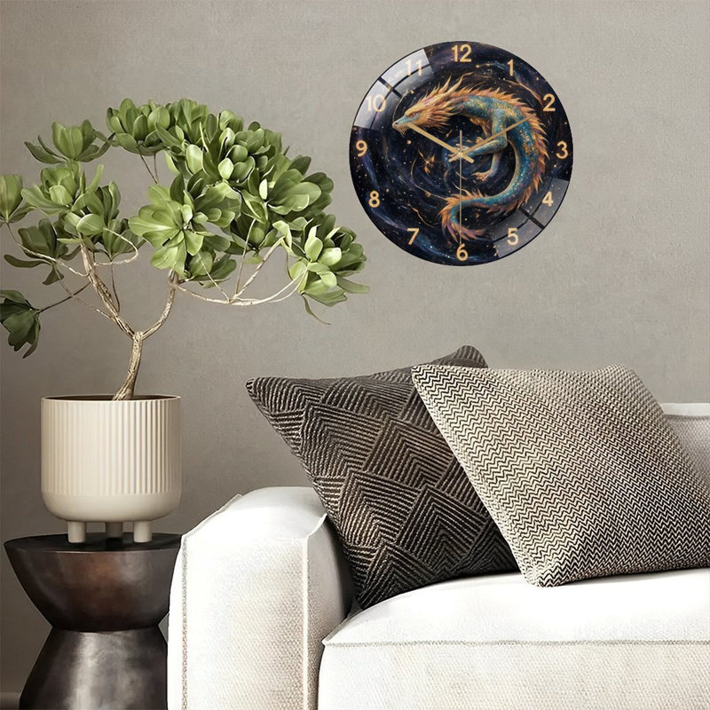 Horloge murale 12 po Cosmic Dragon
