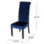 Ensemble de 2 chaises de salle à manger Marie, bouleau, velours bleu marine à haut dossier