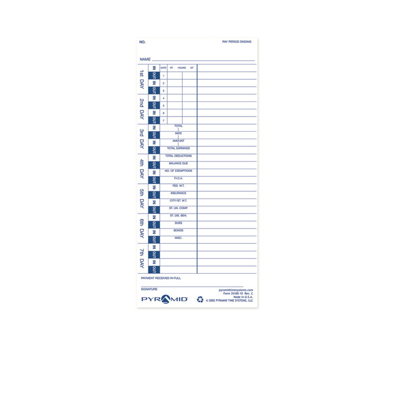 1,000 Count Time Cards