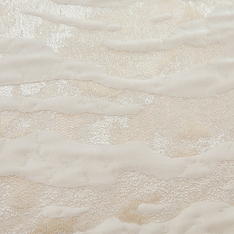 Ensemble de housse de couette pour très grand lit avec lustre métallique Lurex - IMANI 3 pièces (couette + 2 taies décoratives), bordure à bride, fermeture à glissière cachée, dossier en satin de coton - literie moderne Glam