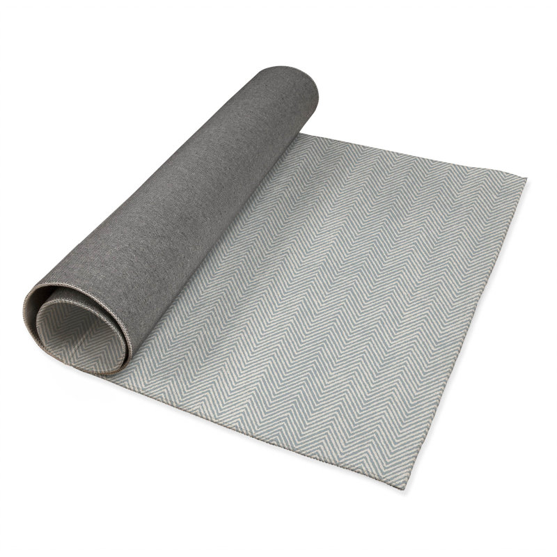 Tapis de bureau léger à chevrons, L 3 pi x L 2 pi, Bleu ardoise