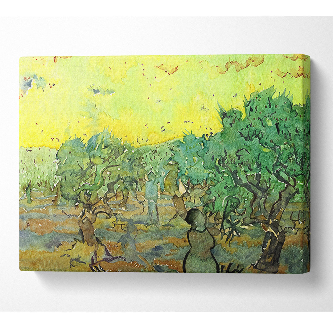 Van Gogh Olivenpflücker im Hain - Kunstdrucke auf Leinwand