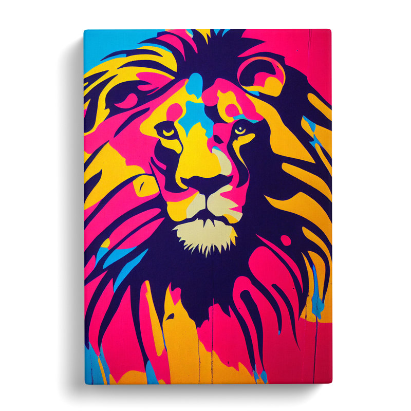 Lion Graffiti - Wrapped Canvas, 50cm H x 35cm W x 3cm D