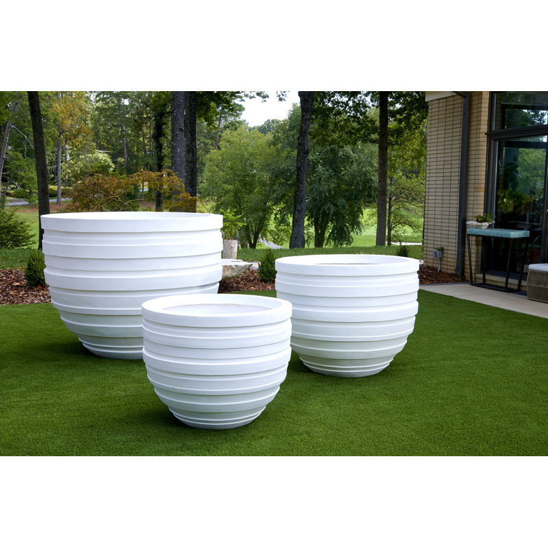 June Resin Pot Planter, 17" H x 21" W x 21" D