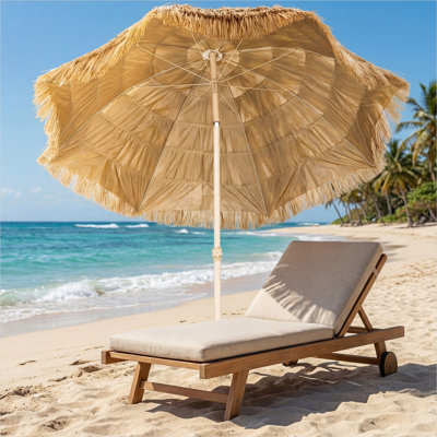 Parasols et accessoires de style tropical Palapa avec cadre en métal et finition beige