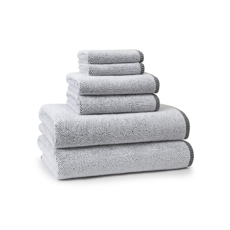 Turkish Cotton Plush Jacquard Washcloth, Gray
