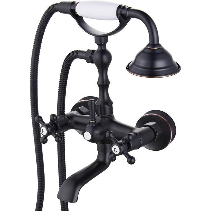 2 Handle Wall Clawfoot Tub Faucet