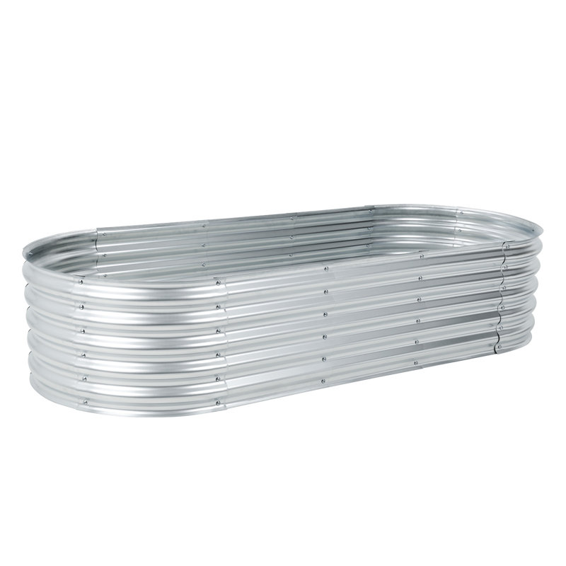 Galvanized Raised Garden Bed Silver, 17" H x 78.7" W x 32" D