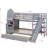 Castle Design Bunk Bed With 2 Drawers, 3 Shelves And Slide-2083835885-2083835880