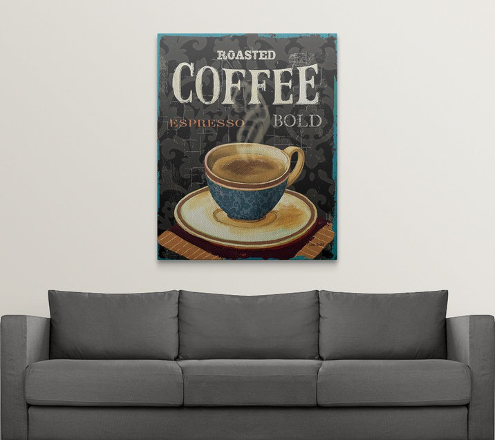 « iv » par lisa audit Today's Coffee, H 48 po x l 38 po x P 1,5 po, Toile