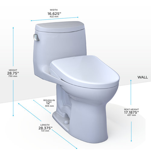 TOTO UltraMax® II 1.28 GPF Elongated Floor Mounted One-Piece Toilet ...
