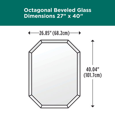 Miroir de salle de bain octogonal de luxe moderne biseauté sans cadre