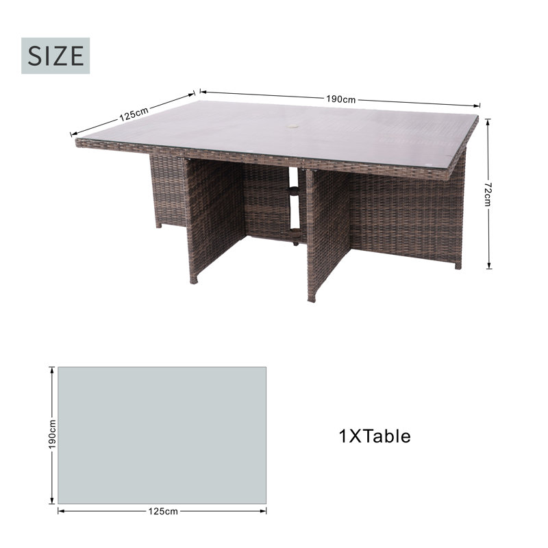 Norcross Patio Dining Table, Brown
