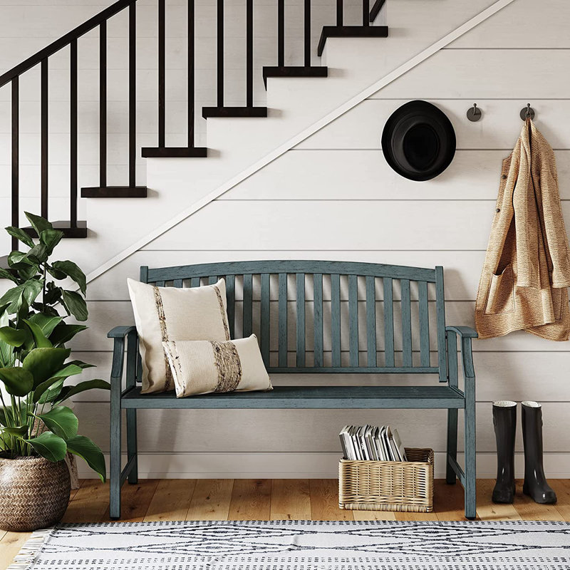 Banc d'extérieur en aluminium et acier Trendarius, Bleu délavé