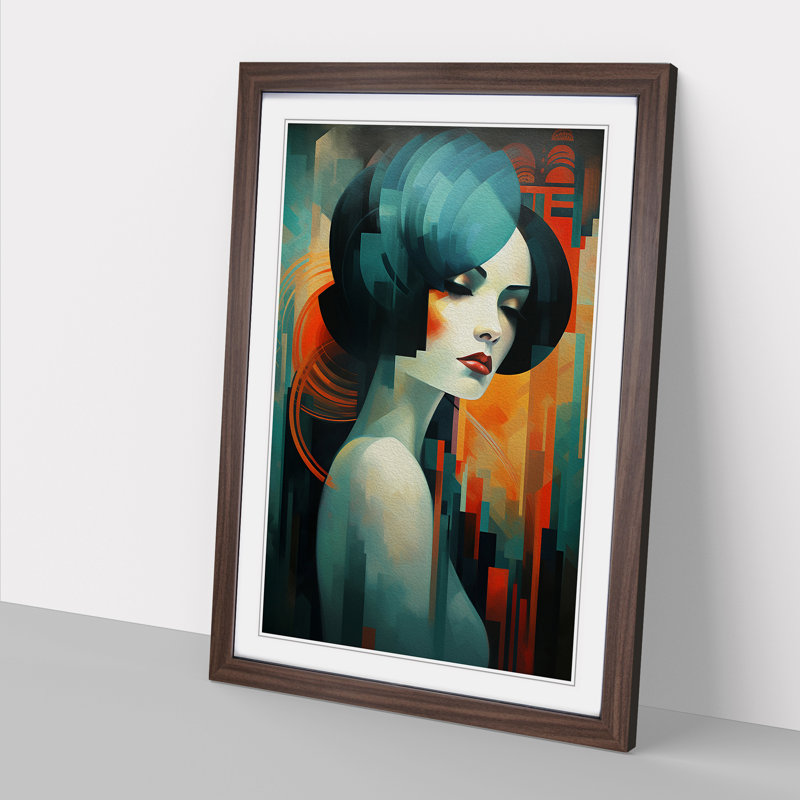 Single Picture Frame Print on Wood, 46cm H x 34cm W, Walnut Framed