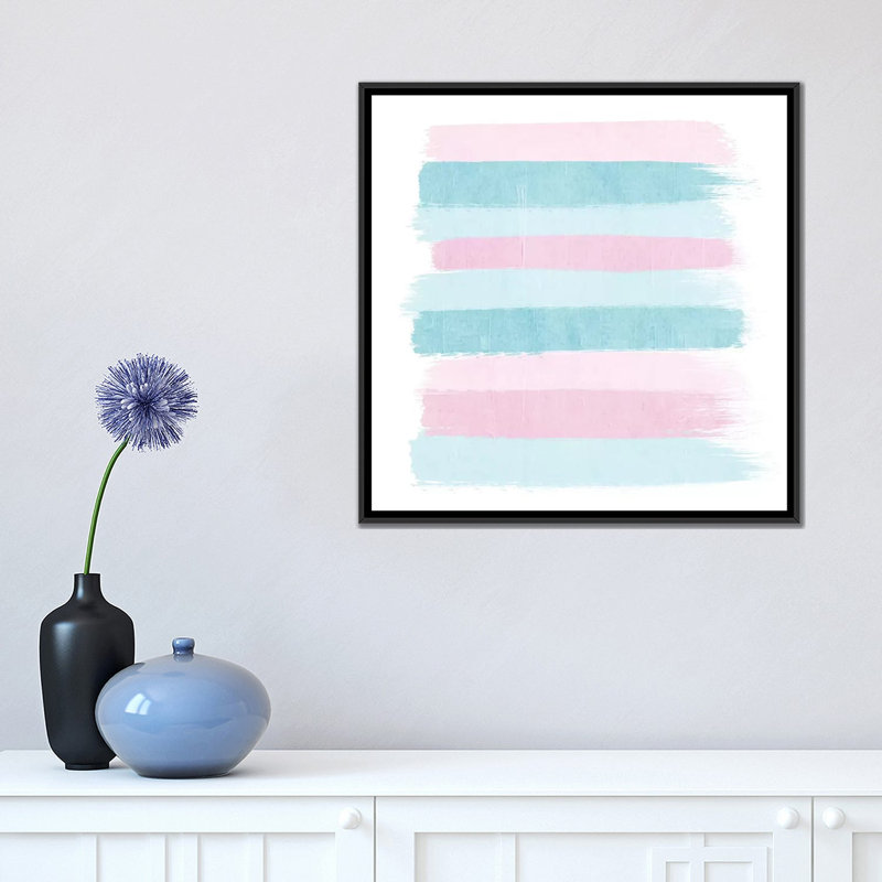 « danni rayures », reproduction sur toile, H 18 po x l 18 po x P 1,5 po, Toile avec cadre noir
