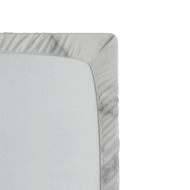 Drap-housse orange Ambesonne, Drap-housse de taille double, Gris pâle / marbre cendré