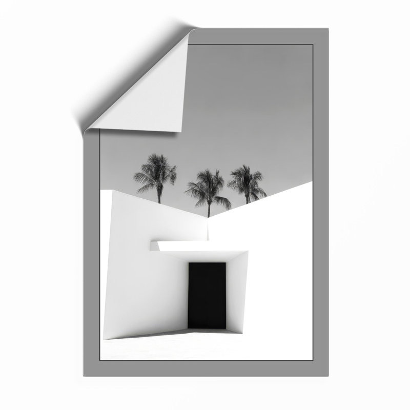 White Walls, Silent Palms Minimalist - Framed Print, A1 - 84.1 x 59.4 cm, Unframed