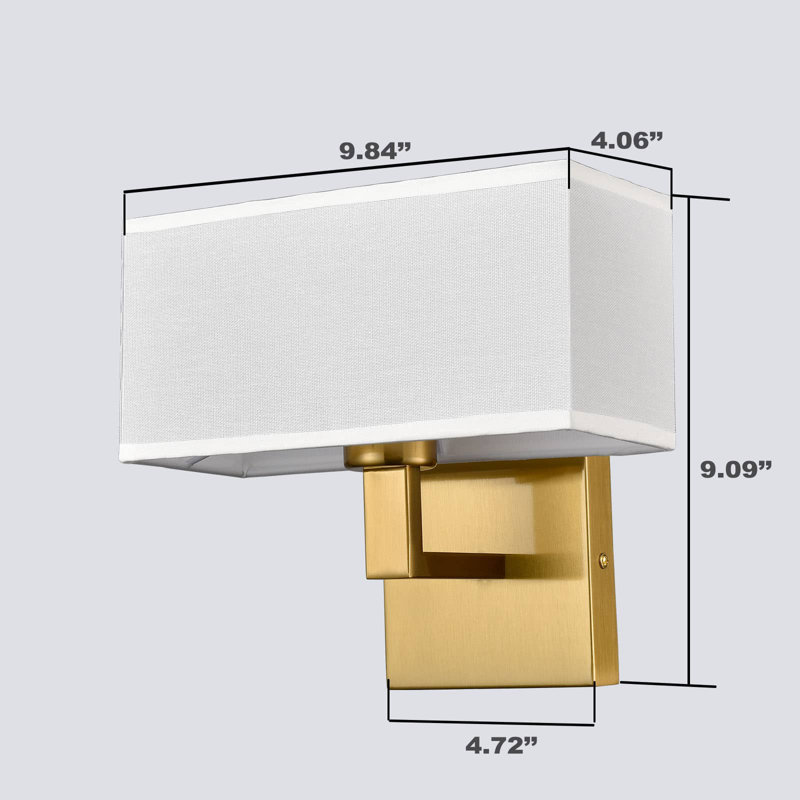 Ensemble de 2 appliques murales dorées avec abat-jour en tissu