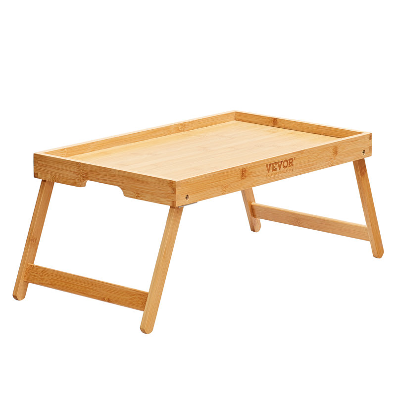 Plateau pour le petit déjeuner en bambou Ebern Designs ™ avec pieds pliables 20 po