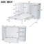 Lit simple espace avec tablettes de chevet et garde-robe - option de rangement blanc et blanc