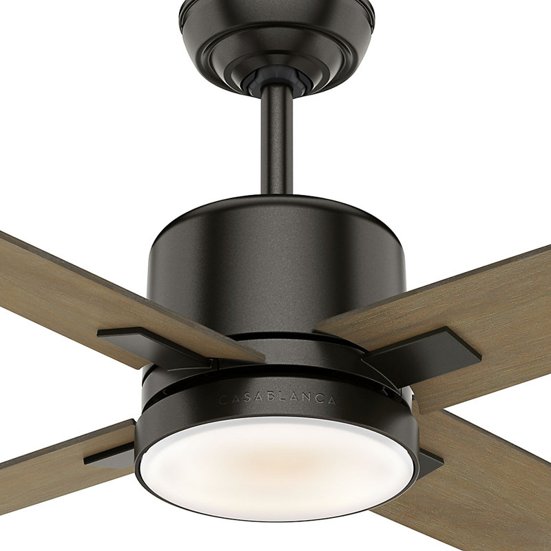 52" Axial Ceiling Fan With LED Light Kit And Wall Control, Noble Bronze