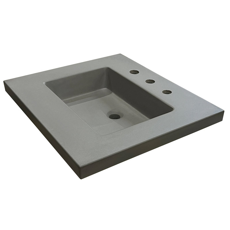 Newterra Bathroom Sink, Slate, Widespread
