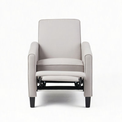 27.5" Push Back Recliner Chair Upholstered Recliner Armchair With Solid Beech Wood Legs For Living Room And Bedroom