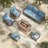 Ashjian Wicker Patio Conversation Set with Fire Pit Table-183565577-165689054