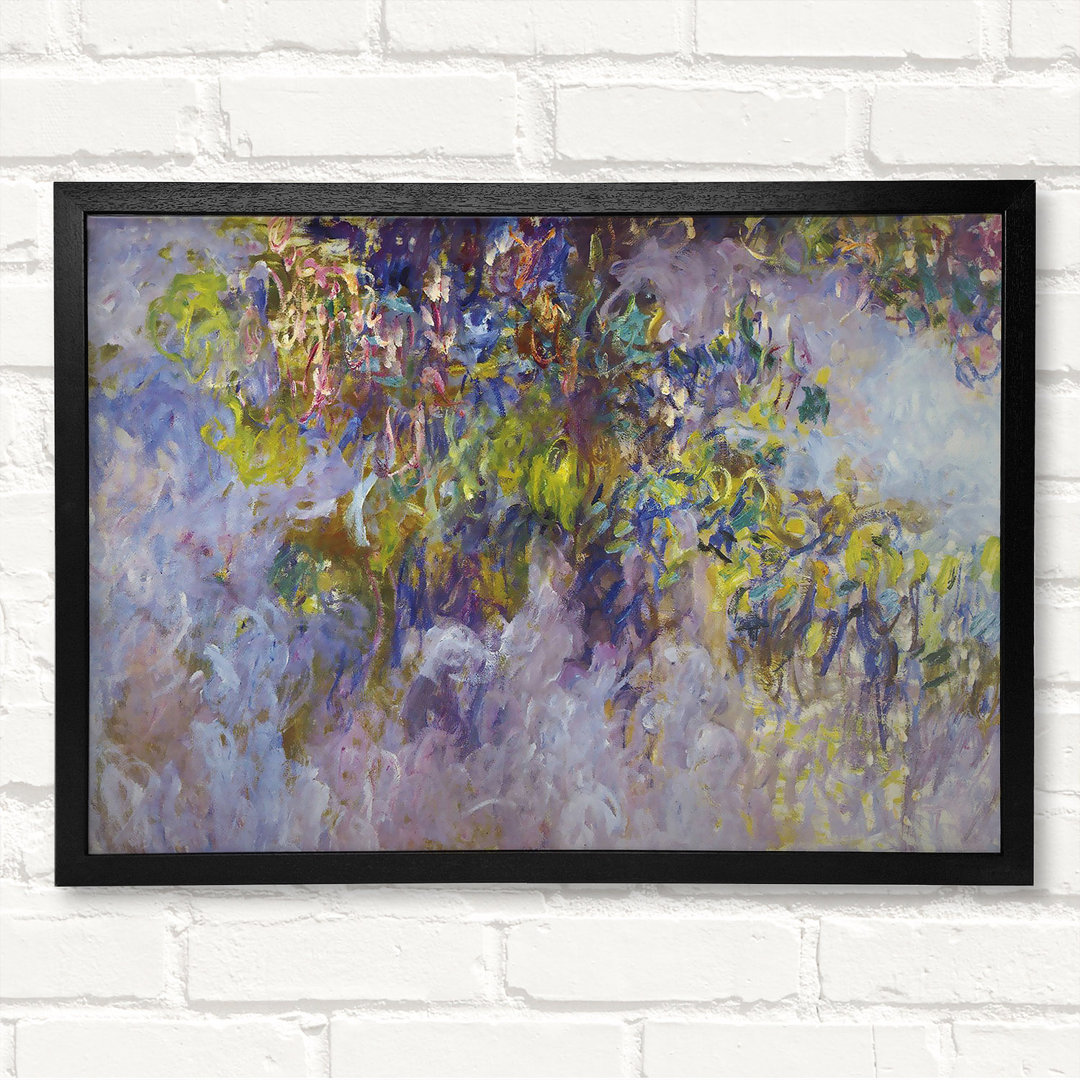 Wisteria 1 von Claude Monet - Geschlossener Eckrahmen Kunstdrucke auf Holz