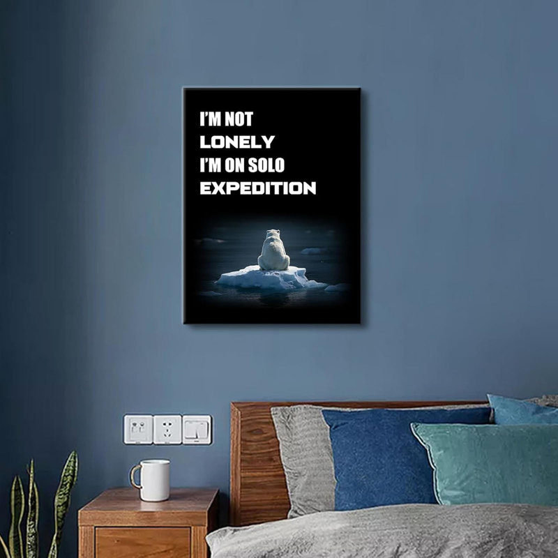 Art inspirant sur toile, affiches de motivation «I’M Not Lonely», impression sur toile, citations inspirantes, peinture sur toile, bureau, décoration murale, salon, encadré [H 18 po x l 24 po]