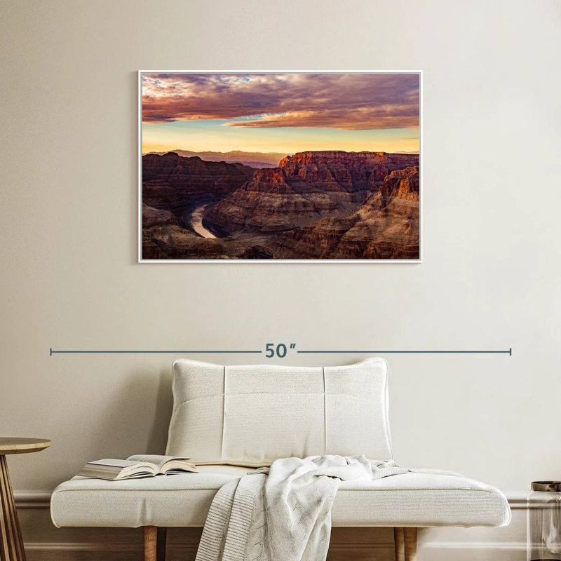 Grand Canyon Rock Forms, Cadre flottant blanc, 37 po x 25 po