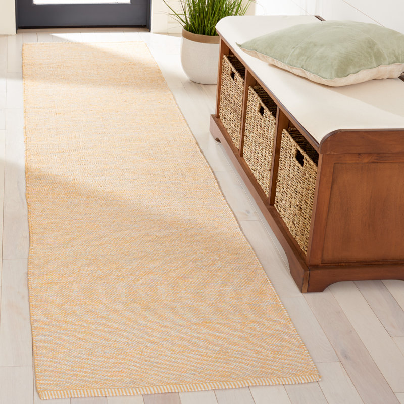 Montauk Flat Weave Cotton Solid Color Rug, Runner 2'3" x 9'