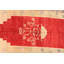 Tapis turc rouge unique avec motif floral et motif bohémien