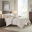 Housse de couette 100% coton avec rayures grises et taupe gracieuses 3 pièces
