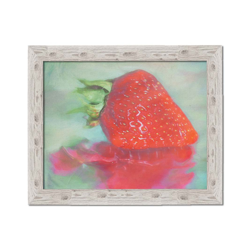 Fraise glacée par Hal Halli. Impression sur papier - Montée et encadrée avec de l'acrylique transparent, H 36 po x l 44 po