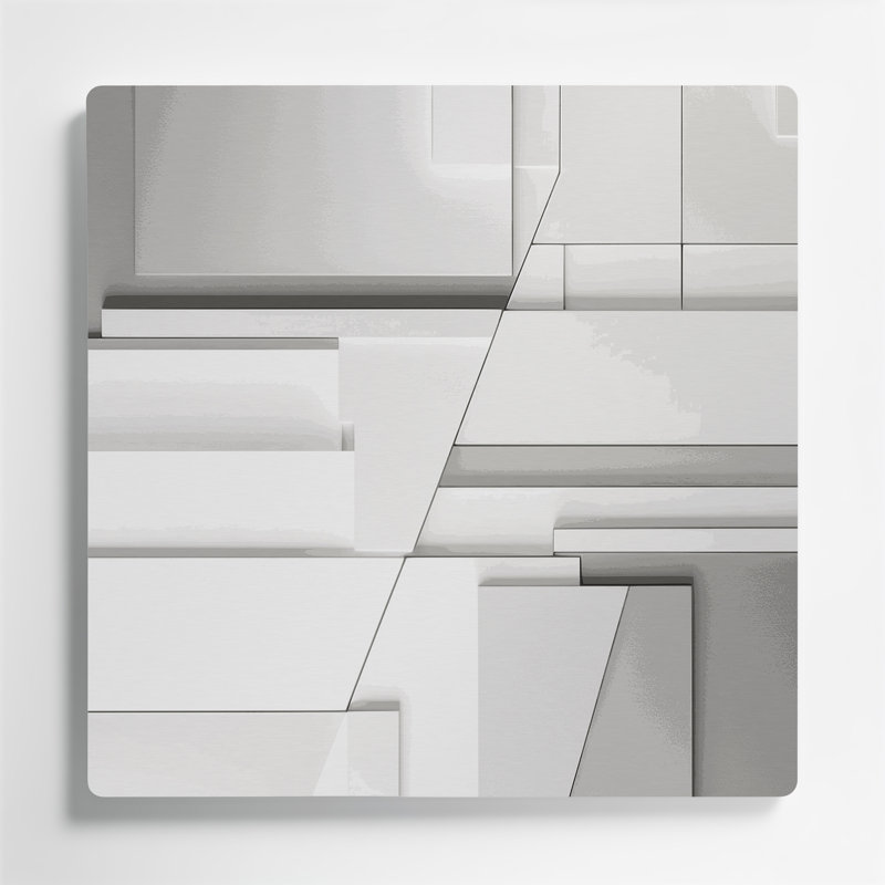 Minimalisme 18, art mural en métal beige, H 32 po x l 32 po