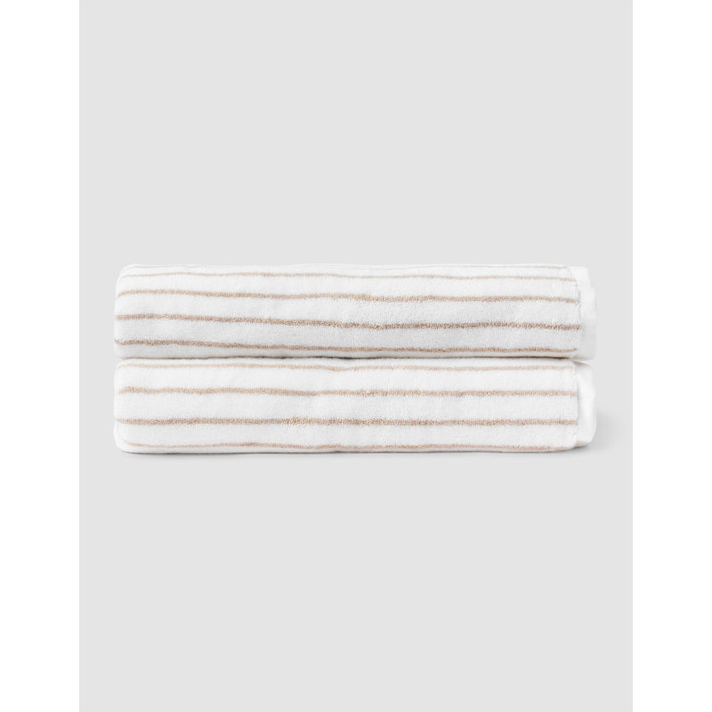 Luxe, Seashell with Sand Stripe, Bath Sheets - 2 Pack