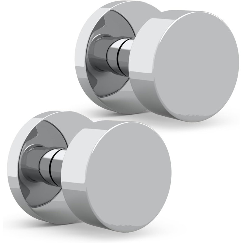 Poignée de porte Buena Mega Handles pour portes françaises, garde-manger et garde-robe - réversible avec rosette ronde pour toutes les tailles de porte